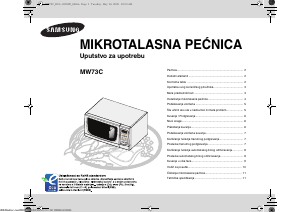 Priručnik Samsung MW73C Mikrovalna pećnica