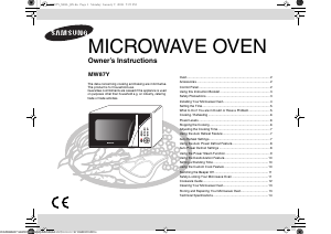 Manual Samsung MW87Y-S Microwave
