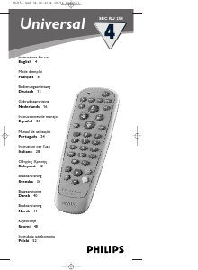 Manual Philips SBC RU 254 Remote Control