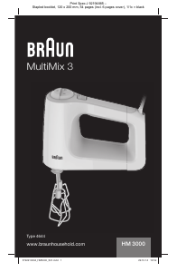 Manual Braun HM 3000 MultiMix 3 Misturador da mão