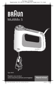 Manual Braun HM 5000 MultiMix 5 Misturador da mão