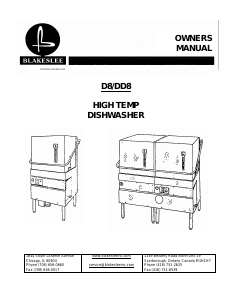 Manual Blakeslee D8 Dishwasher