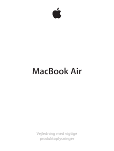 Brugsanvisning Apple 11 inch MacBook Air (mid 2013) Bærbar computer