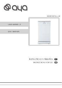 Manual AYA ADW1001A++W Dishwasher