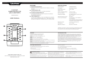 Handleiding CyberPower CSP600WSURC2 Overspanningsbeveiliging