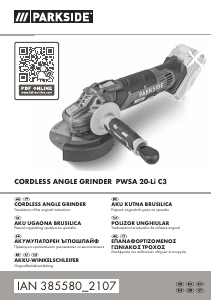 Manual Parkside IAN 385580 Polizor unghiular