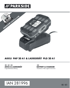 Manual Parkside IAN 281996 Battery Charger