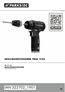 Bedienungsanleitung Parkside IAN 322702 Bohrschrauber