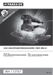 Bedienungsanleitung Parkside IAN 115767 Schwingschleifer