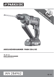 Bedienungsanleitung Parkside IAN 284962 Bohrhammer