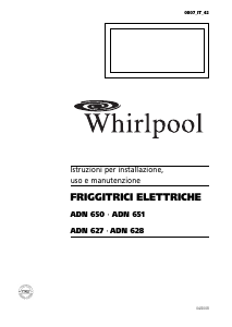 Manuale Whirlpool ADN 628 Friggitrice