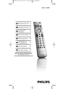 Manual de uso Philips SRU510 Control remoto