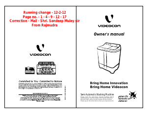 Handleiding Videocon VS70F11 Wasmachine