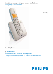 Mode d’emploi Philips SE240 Téléphone sans fil