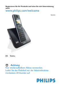 Bedienungsanleitung Philips SE6501B Schnurlose telefon