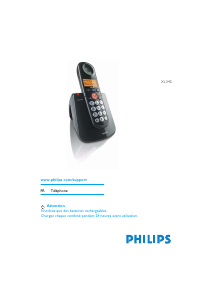 Mode d’emploi Philips XL340 Téléphone sans fil