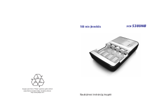 Vadovas Philips SCB5380NB Akumuliatoriaus įkroviklis