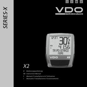 Mode d’emploi VDO X2 Compteur vélo