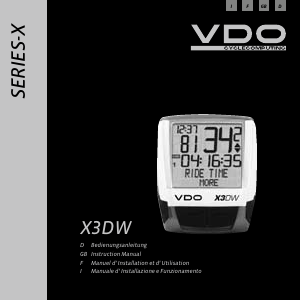 Mode d’emploi VDO X3DW Compteur vélo