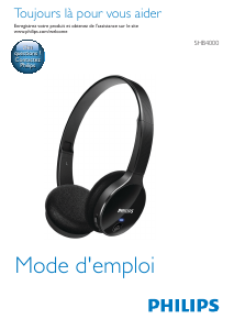Mode d’emploi Philips SHB4000 Casque