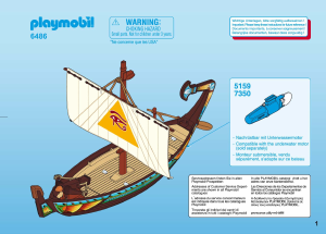 Manual Playmobil set 6486 Egyptians Barco do Nilo