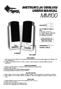 Bruksanvisning Manta MM100 Högtalare