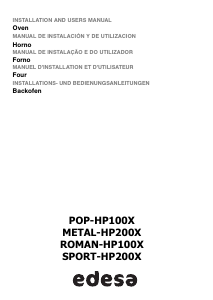 Manual Edesa POP-HP100X Oven