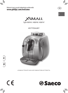 Käyttöohje Philips Saeco HD8745 Xsmall Kahvikone