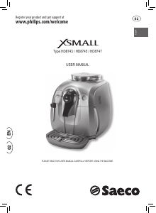 Manual Philips Saeco HD8745 Xsmall Coffee Machine