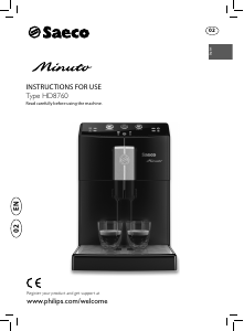 Manual Philips Saeco HD8760 Minuto Coffee Machine