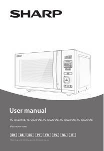 Manual de uso Sharp YC-QG234AE-B Microondas