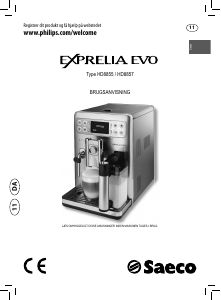 Brugsanvisning Philips Saeco HD8857 Exprelia Evo Kaffemaskine