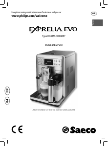 Mode d’emploi Philips Saeco HD8857 Exprelia Evo Cafetière