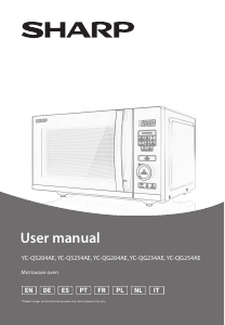 Instrukcja Sharp YC-QS204AE-B Kuchenka mikrofalowa