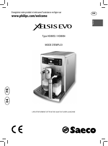 Mode d’emploi Philips Saeco HD8953 Xelsis Evo Cafetière