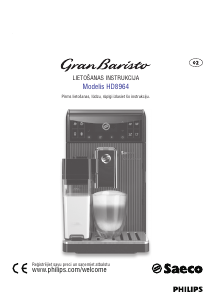 Rokasgrāmata Philips Saeco HD8964 GranBaristo Kafijas automāts