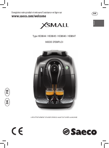 Mode d’emploi Philips Saeco HD8645 Xsmall Machine à expresso