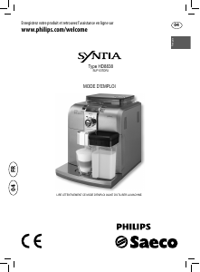 Mode d’emploi Philips Saeco HD8839 Syntia Machine à expresso