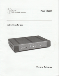 Handleiding Krell KAV-250p Voorversterker