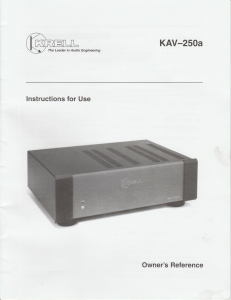 Bruksanvisning Krell KAV-250a Förstärkare