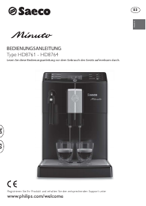 Bedienungsanleitung Saeco HD8780 Minuto Espressomaschine