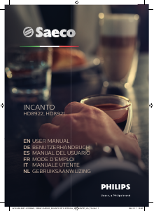 Mode d’emploi Saeco HD8921 Incanto Machine à expresso