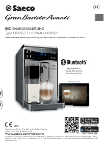 Bedienungsanleitung Saeco HD8968 GranBaristo Avanti Espressomaschine