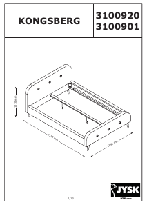 Manual JYSK Kongsberg (140x200) Estrutura de cama