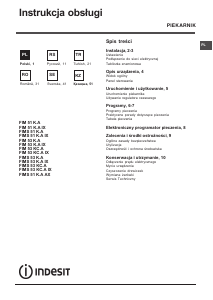 Instrukcja Indesit FIMS 51 K.A IX Piekarnik
