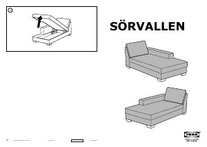 Priročnik IKEA SORVALLEN (+ chaise longue) Zofa