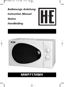 Mode d’emploi Holland Electro MWP717HWH Micro-onde