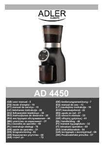 Bruksanvisning Adler AD 4450 Kaffekvarn