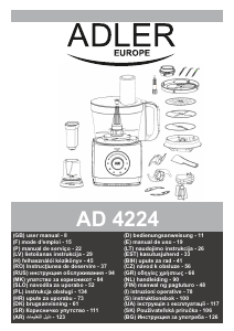 Посібник Adler AD 4224 Кухонний комбайн