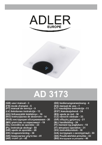 Manual de uso Adler AD 3173w Báscula de cocina